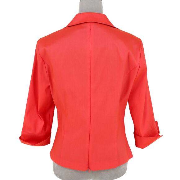 Jackie Jon Top Womens 10 Orange Ruched Front Rhinestone Buttons Back Zip Formal - Picture 2 of 13